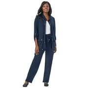 Jessica London Women's Plus Size 2-Piece Stretch Knit Cargo Set