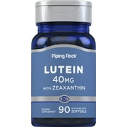 Lutein + Zeaxanthin, 40 mg, 90 Quick Release Softgels | Gluten Free, Non-GMO | By Piping Rock