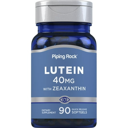 Lutein + Zeaxanthin, 40 mg, 90 Quick Release Softgels | Gluten Free, Non-GMO | By Piping Rock