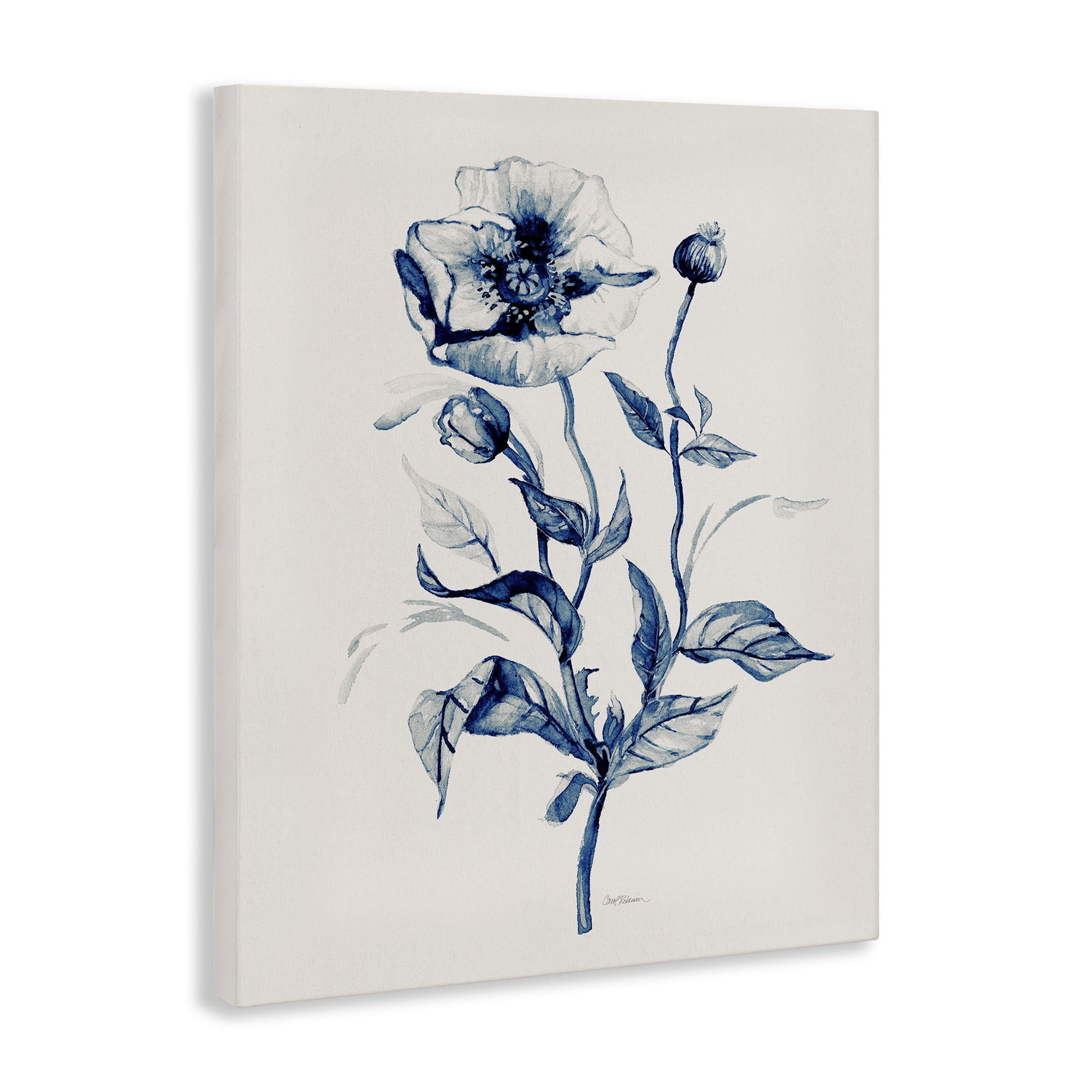 Stupell Industries Vintage Budding Florals Plants & Flowers Drawing Wrapped Canvas Art Print Wall Art, 36 x 48
