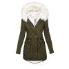 thumbnail image 5 of FNFYFH Women's Thicken Fleece Lined Jacket Hooded Plus Size Fuzzy Sherpa Coats Long Sleeve Winter Warm Parka with Hood, 5 of 5