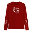 thumbnail image 5 of Itsame Women Long Sleeve Heart T-Shirts Valentine's Sweatshirt Loose Crew Neck Tops Red Size L, 5 of 5