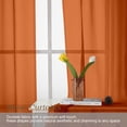 thumbnail image 2 of Patin Orange Sheer Curtains Valances for Windows 14 Inch Length 2 Pcs, Voile Solid Color Short Kitchen Curtain, Home Decor Drapes with Rod Pockets for Cafe Bedroom Basement, Each Panel 42" W x 14" L, 2 of 9
