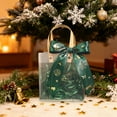 thumbnail image 4 of Green Transparent Christmas Gift Bags with Handles for Holiday Presents Candy Toys Party Favors Christmas Eve Souvenir Hand Carry Bags(Green-B), 4 of 6