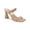 Beige, variant on Novah Natural Cork Slip On Square Open Toe Spool Heeled Dress Sandals (Natural Cork, 5.5)