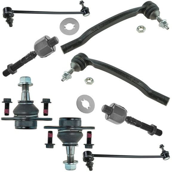TRQ 8 Piece Kit Tie Rod Ends Ball Joints Sway Bar Links for 03-14 Volvo XC90 PSA59545