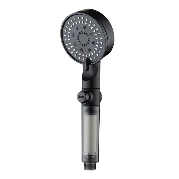 Cabezal de ducha de alta presión con soporte para agua dura, 5 modos de rociado, cabezal de ducha presurizado para baja presión de agua, ducha con soporte para adultos mayores, cabezal de ducha de