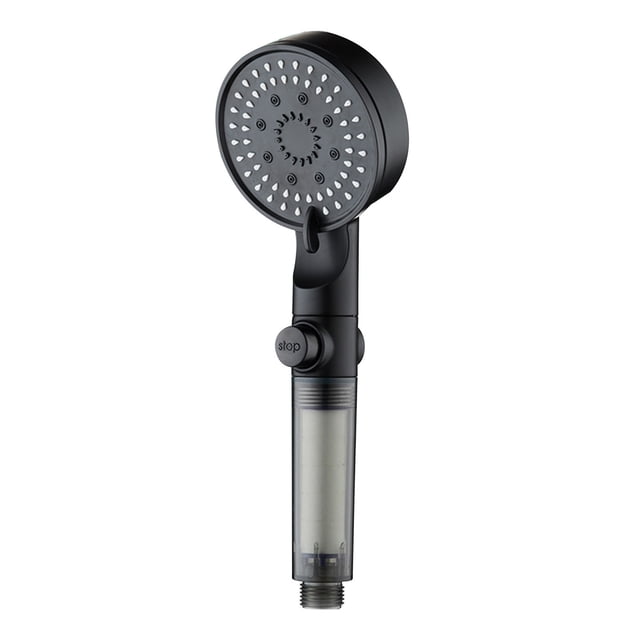 Cabezal de ducha de alta presión con soporte para agua dura, 5 modos de rociado, cabezal de ducha presurizado para baja presión de agua, ducha con soporte para adultos mayores, cabezal de ducha de