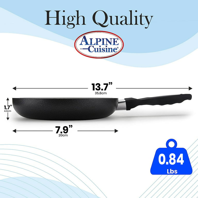Alpine Cuisine Fry Pan 8 Inch Nonstick Coating Gray, Frying Pans Nonstick  for Stove with Stay Cool & Comfortable Handle, Durable Nonstick Cookware