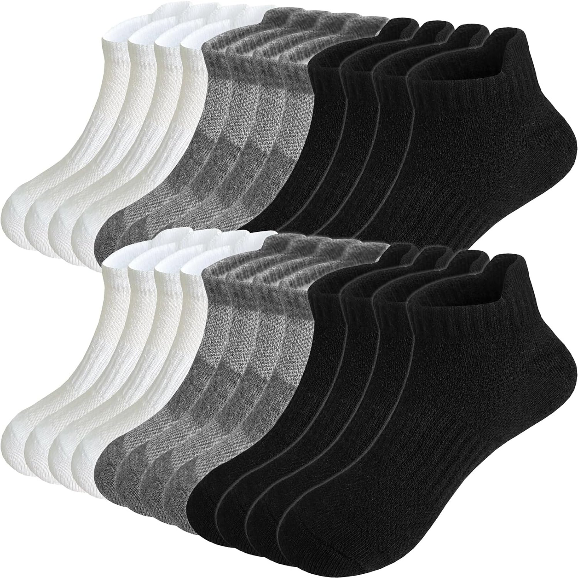 TELOLY Boys Socks 12 Pairs Kids Socks for Boys Ankle Athletic Running Sports Low Cut Cotton Sock with Tab Athletic Running Boys Low Cut Socks