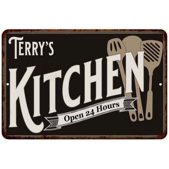 Terry's Kitchen Sign Metal Wall Decor Gift 8x12 108120019256