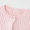 thumbnail image 6 of Cdudpw Girls' Long Sleeve Knitted Cardigan Kids Button Closure Shrug Sweaters Cropped Jacket Tops(M242-Pink), 6 of 7