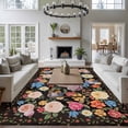 thumbnail image 3 of 5x7 Area Rugs for Living Room, Boho Pink Flower Non Slip Area Rugs for Kitchen Bedroom Entryway, Spring Watercolor Country Floral Plant Washable Carpet Runner Rug Floor Mats for Bedroom Home Decor, 3 of 8