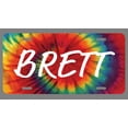 thumbnail image 1 of Brett Name Tie Dye Style License Plate Tag Vanity Novelty Metal | UV Printed Metal | 6-Inches By 12-Inches | Car Truck RV Trailer Wall Shop Man Cave | NP1628, 1 of 1