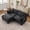 Black, variant on Modular Sectional Sofa with Movable Ottoman, 75" 3-Seat Modern Couches for Living Room, Comfy L Shaped Couch Set with Deep Seat for Office and Apartment, Black Chenille Fabric