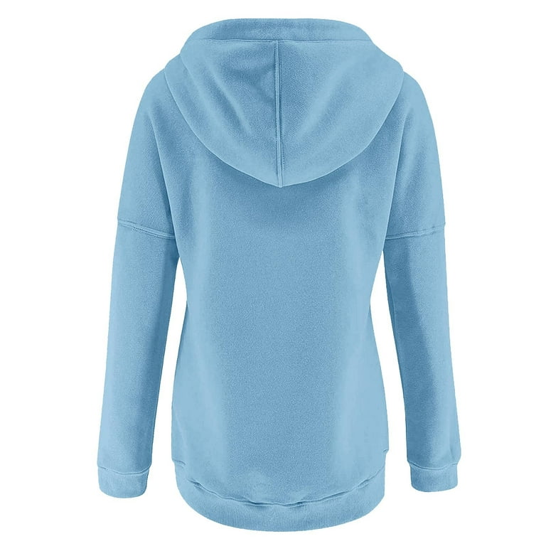 Aayomet Womens Hoodies Plus Size Cowl Neck Sweatshirts for Women - Casual  Cute Long Sleeve Sweaters, Zip Pullover Shirts Blouses Tops with  Pockets,Light Blue L 