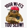 thumbnail image 4 of Playful Sloth - Your Wi-Fi's Too Slow! Adult White Crew Neck Short Sleeve Tee-Small, 4 of 4