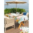 thumbnail image 4 of Outdoor Tablecloth with Umbrella Hole and Zipper, Easter Rectangle Table Cloth 60x102 Inch Waterproof Tablecloth, Spring Watercolor Eggs Country Tulip Flower Plant Picnic Table Cover for Patio, 4 of 7