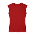 thumbnail image 4 of ITSAME Womens Ribbed Tank Tops Crewneck Sleeveless Shirts Summer Stretchy Casual Tops Red Size XL, 4 of 7