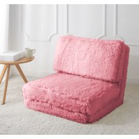 Your Zone Long Hair Faux Fur Flip Chair, Multiple Colors