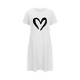 thumbnail image 2 of biudgviw Valentines Day Women's Nightgown Short Sleeve Nightdress Casual Heart Print Oversized Sleepshirts Soft Crewneck Sleepwear S-5XL, 2 of 2