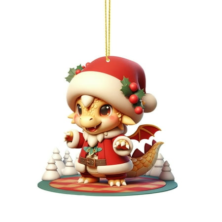 

2D Christmas Pendant Decoration Christmas Tree Double Printed Acrylic Flat Pendant Decoration Interesting Decoration For Christmas A
