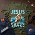 thumbnail image 3 of Jollimate Jesus Saves Shirt, Christian Faith Graphic Tee, Religious Gift for Men, 3 of 6