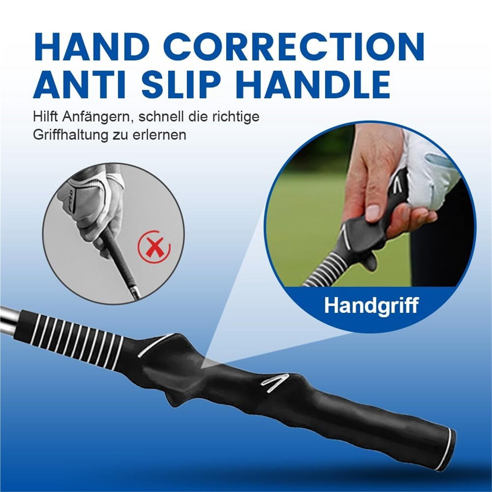 Retractable Golf Swing Training Aid, 2025 New Golf Grip Trainer Attachment Golf Swing Practice Stick for Improving Hitting Strength & Tempo