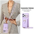 thumbnail image 5 of ELEHOLD for iPhone 13 Pro Max Crossbody Wallet Case with Card Holder Soft PU Leather Shockproof Protective Cover with Shoulder Strap for Women Girls for iPhone 13 Pro Max,purple, 5 of 8
