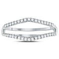thumbnail image 2 of 14kt White Gold Womens Round Diamond Ring Guard Wrap Enhancer Wedding Band 1/4 Cttw, 2 of 4