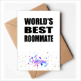 thumbnail image 1 of World's Best Roommate Graduation season Welcome Back Greeting Cards Envelopes Blank, 1 of 3