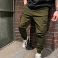 thumbnail image 3 of Vedolay Pants For Men Men's Baggy Cargo Pants Casual Loose Fit Wide Leg Pants with Elastic Drawstring Waist,Army Green 3XL, 3 of 5