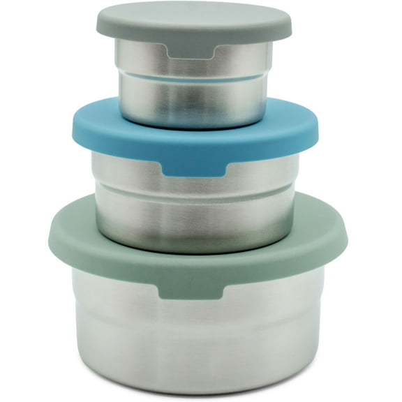 WeeSprout Stainless Steel Food Storage Containers, Leakproof Silicone Lids, BPA-Free - Set of 3