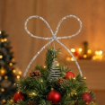 thumbnail image 4 of Christmas Tree Topper Bow Iron Rhinestone Sparkling Ornament Festive Holiday Ribbon Decoration for Gift Wrapping Party Supplies Home Decor Accent 10.2-Inch Silver, 4 of 4