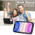 thumbnail image 4 of Design for iPhone 11/Eleven Phone Case with Screen Protector Adjustable Wrist Strap Kickstand Credit Card Slot Slim Shockproof Hybrid Rugged Protective Cover for iPhone11 Women Men 6.1 inch Black, 4 of 7