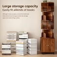 thumbnail image 5 of 360 Degree Rotating Bookshelf – 5 Tier Floor Standing Narrow Wood Bookcase with Drawer for Small Spaces, White Corner Display Shelf for Bedroom & Living Room, 5 of 20