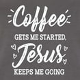 thumbnail image 5 of Wild Bobby Coffee Gets Me Started Jesus Keeps Me Going Inspirational/Christian Women Slim Fit Junior Tee, Dark Grey, Medium, 5 of 5
