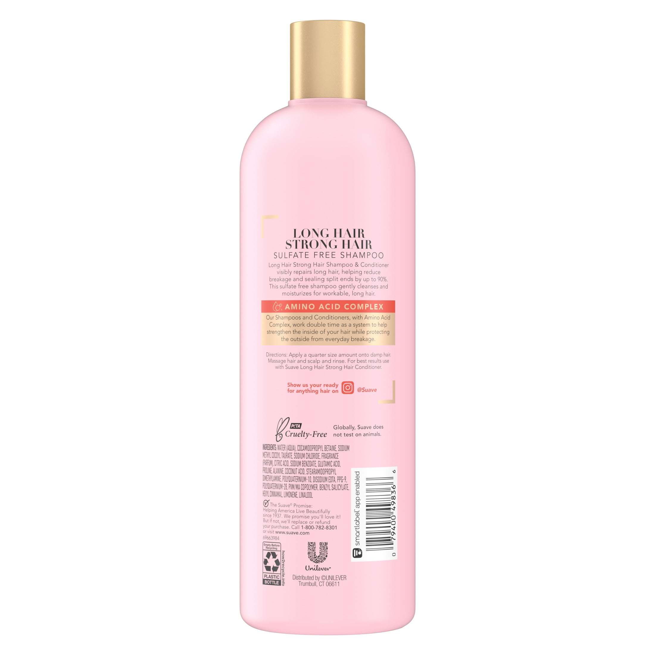 Suave Strengthening Shampoo with Amino Acid Complex for Long Hair, All Hair Types 16.5 oz