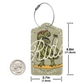 thumbnail image 4 of Disketp 1 Luggage Tag For Suitcase,Ride The Wave Dinosaur Surfer In Sunglasses Vintage Surfing Leather Baggage Tag With Stainless Steel Loop Privacy Cover For Women Men Girls, 4 of 5