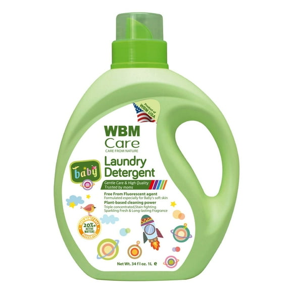 Detergente para ropa WBM de origen vegetal 1 L, 50 lavados, para bebé