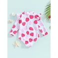 thumbnail image 4 of Bslissey Toddler Baby Girls One Piece Swimsuit Strawberry Print Long Sleeve Zipper Romper Swimwear 6M 12M 18M 24M 3T Infant Cute Summer Bathing Suit Beachwear, 4 of 9