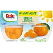 Dole Fruit Bowls Mandarin Oranges in 100% Fruit Juice, 4 oz (4 Cups)