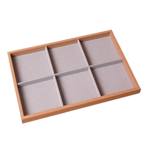 Bandeja organizadora de joyas Bandejas de madera para joyería para mostrador de tocador Venta Show 6 rejillas