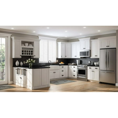 10'x10' White Shaker Solid Maple Wood Kitchen Cabinets - 5 ...