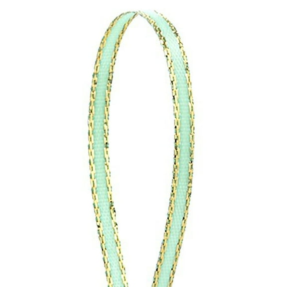 1/8in. X 50 Yards Mint Gold Edge Satin Ribbon (pm57520168)