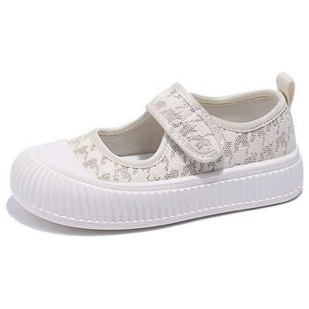 

Girl Shoes Big Girls Sneakers Summer Lace Mesh Breathable Thick Bottom Good With Clothes Canvas Casual Board Shoes Daily Wear Boys Slip On Sneakers Khaki 4.5 Years-5 Years