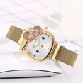thumbnail image 4 of Casual moda para chicas adolescentes cinturón de malla milanesa reloj de diamantes lindo hello kitty gato de dibujos animados niñas estudiante reloj magnético, 4 of 4