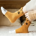 thumbnail image 6 of Fuzzy Cat Pattern Socks for Women, Cozy Winter Sleeping Socks with Non-Slip Grip, Soft Plush Slipper Socks for Indoor Use, Cute Animal Themed Socks for Girls and Women, Holiday Gift Socks - A, 6 of 10