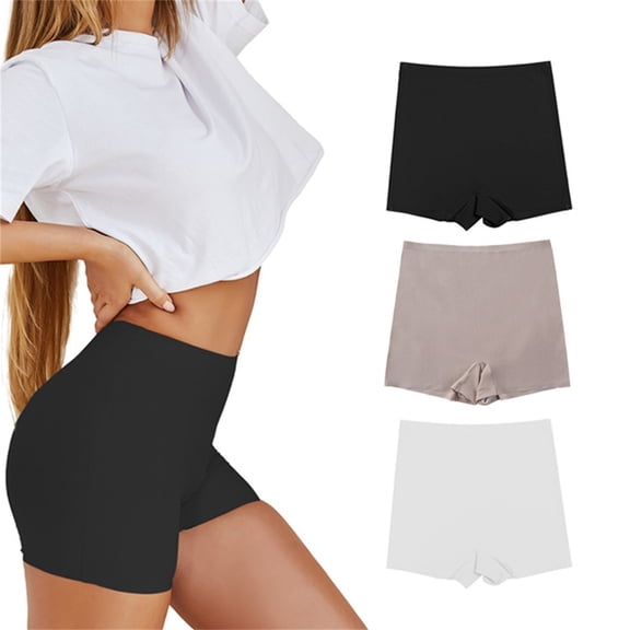 Siminsem Women’s Seamless Boyshorts Underwear Soft Cotton Boxer Briefs Anti Chafing Flat Corner No Show Panties with Stretchy Waistband Multipack S-XXL, Black,L