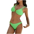 thumbnail image 7 of Jjayotai O-Ring Bikini Sets, Bathing Suit, Cheeky Ribbed Colorblock Textured Swimwear, Two Piece Swimsuit for Women Green S, 7 of 7
